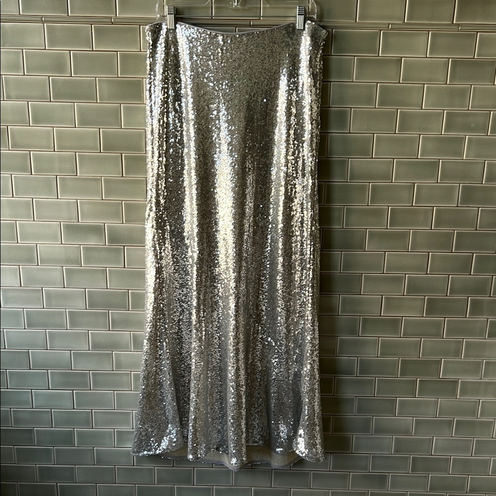Silver Sequin Skirt
